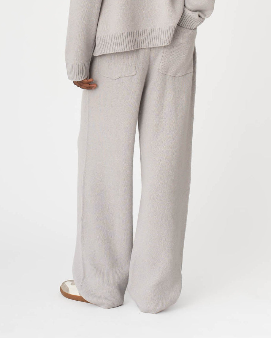 Jacquard Knitted Wool Sweater light grey