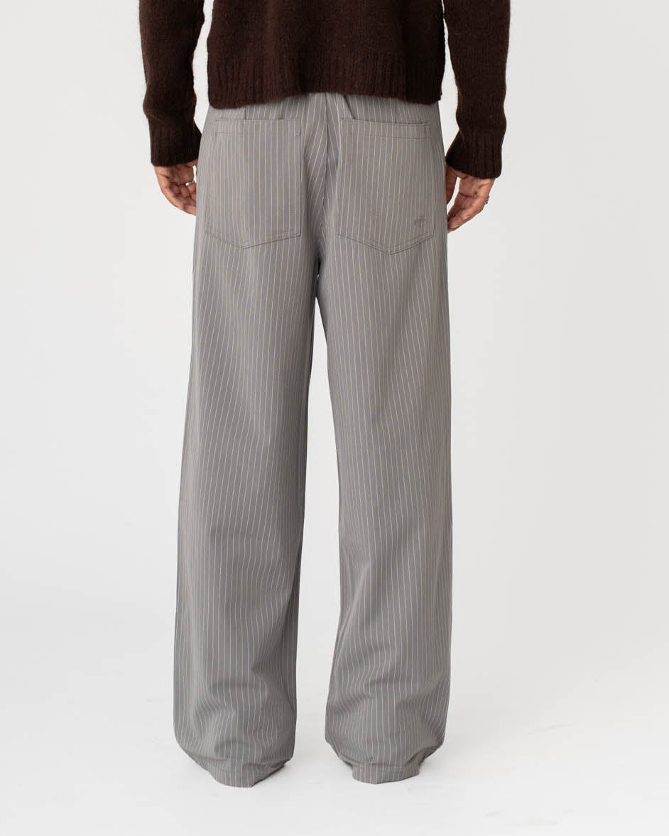 Baggy Suit Pants Grey Pinstriped