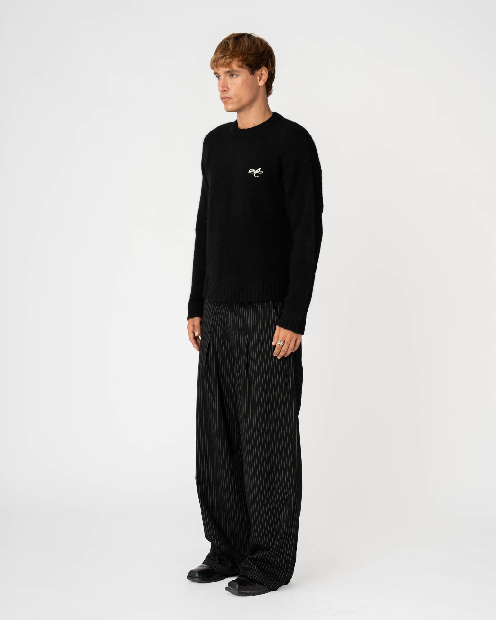 Alpaca Knitted Sweater Black