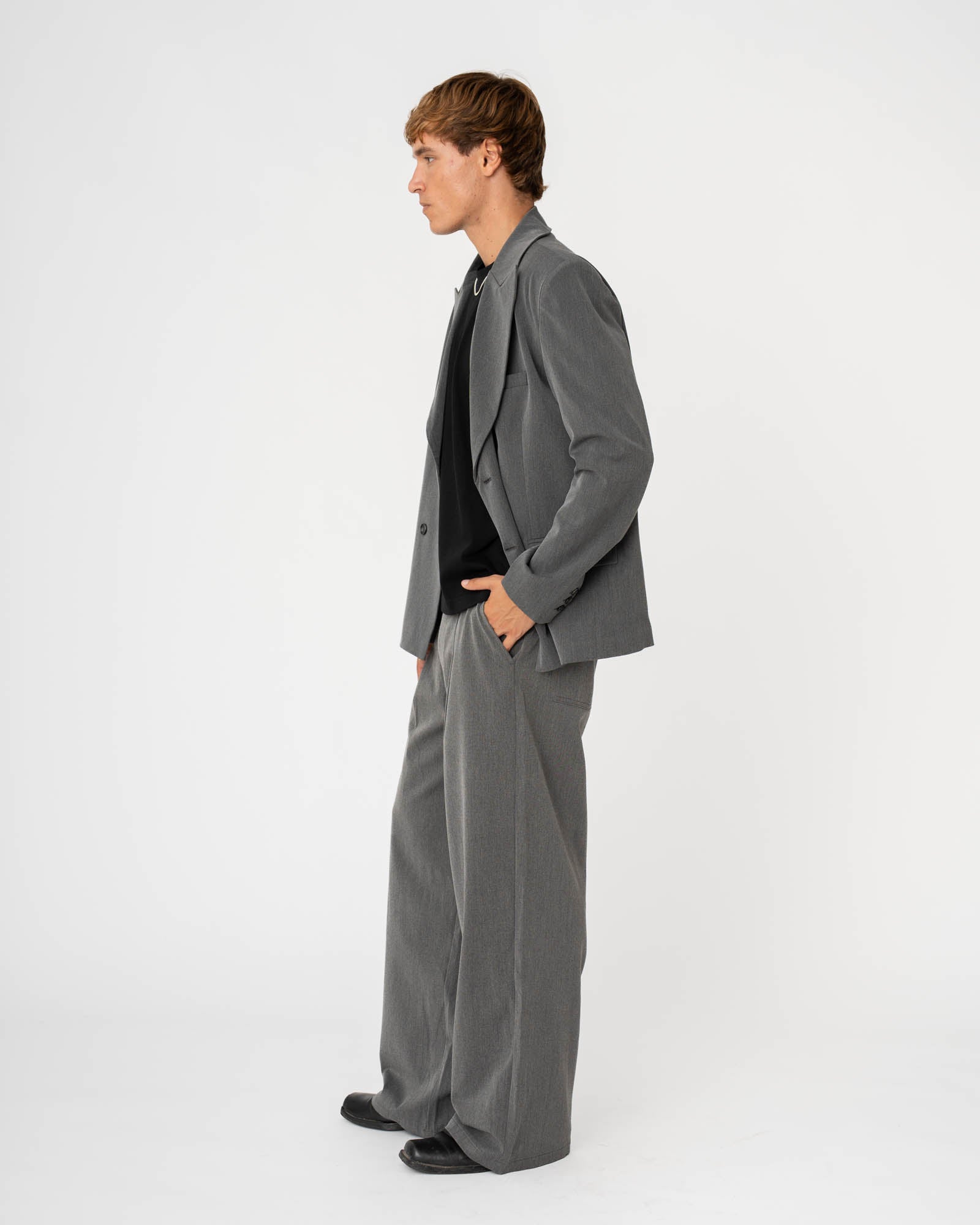 Double Breasted Blazer Grey