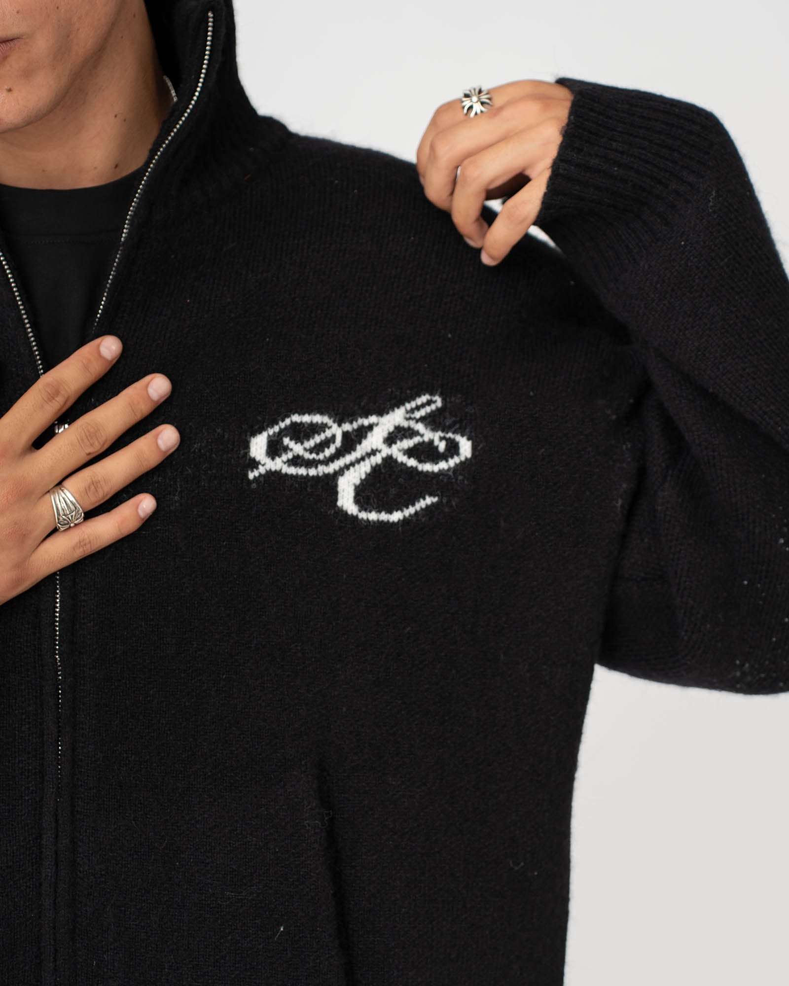 Full Zip Sweater Black