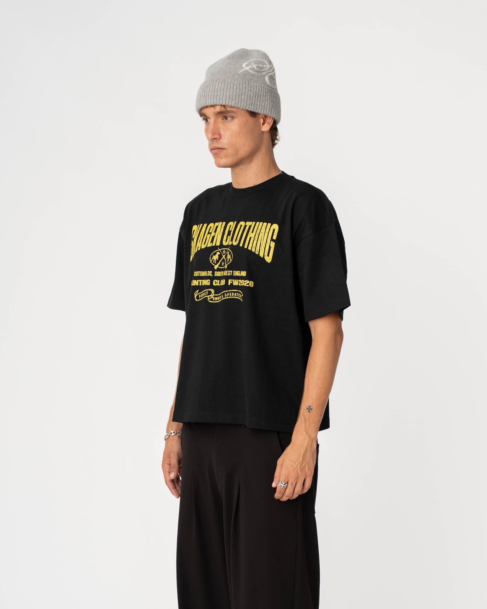 Graphic T-Shirt 'Vintage Hunter Club' Black