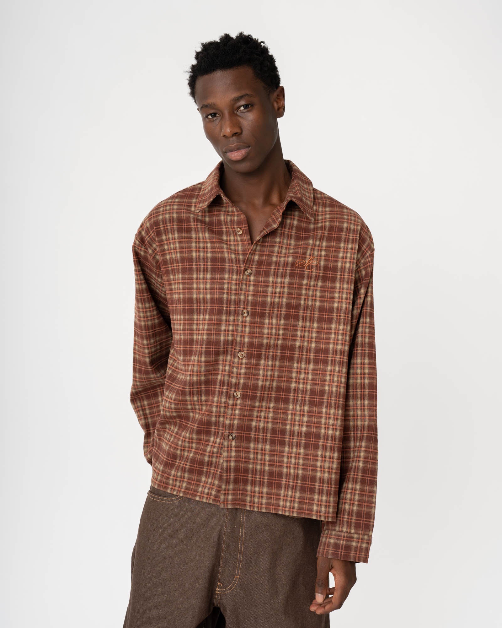 Checked Flannel shirt bordeaux