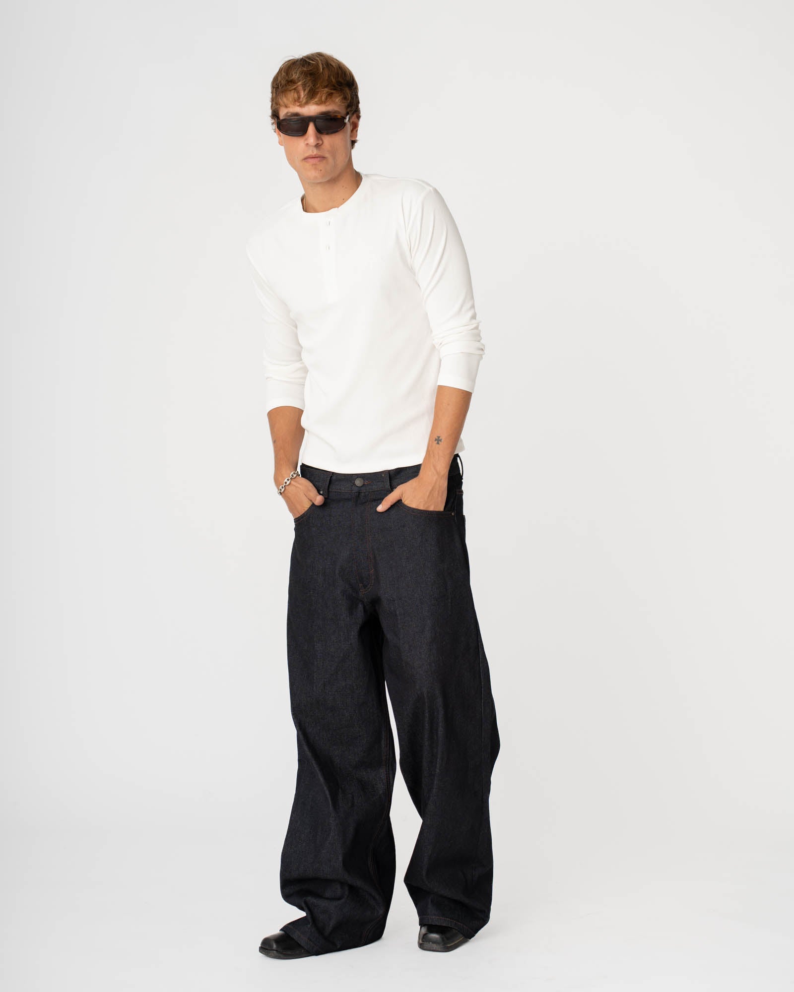 Henley Long Sleeve White