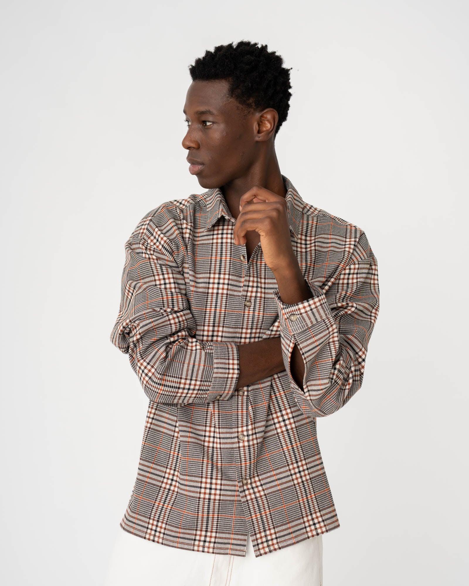 Checked Flannel shirt Sandstone