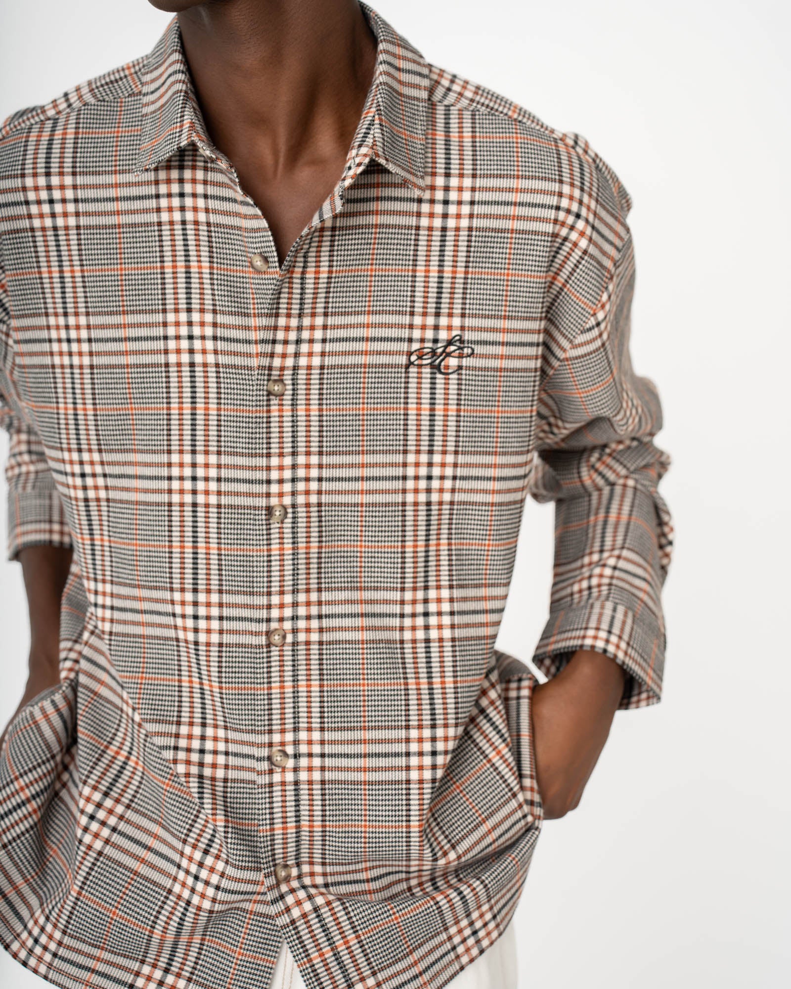 Checked Flannel shirt Sandstone