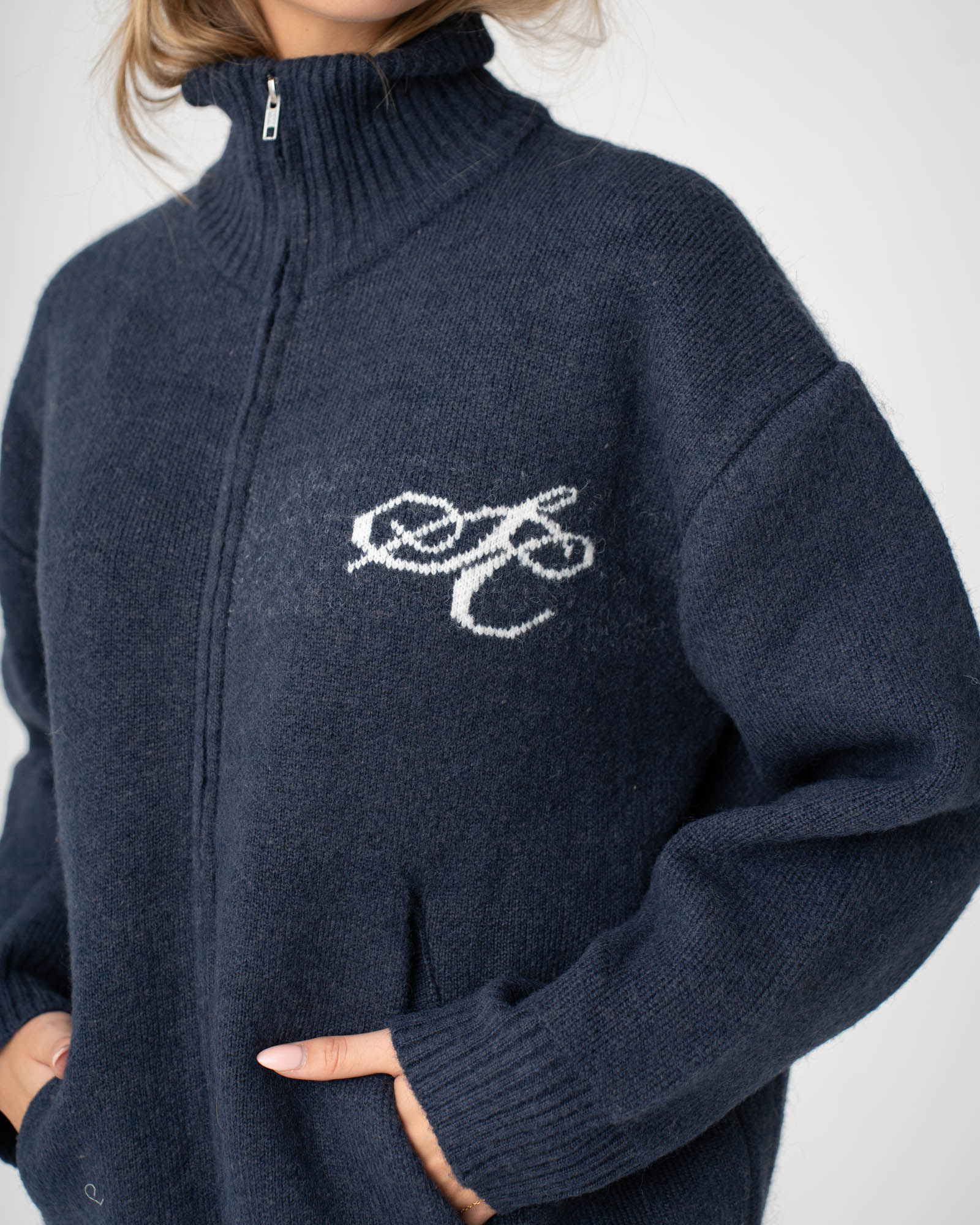 Full Zip Sweater Navy
