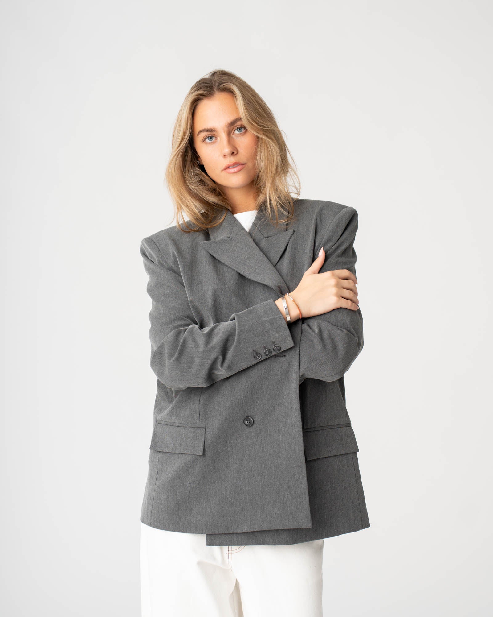 Double Breasted Blazer Grey