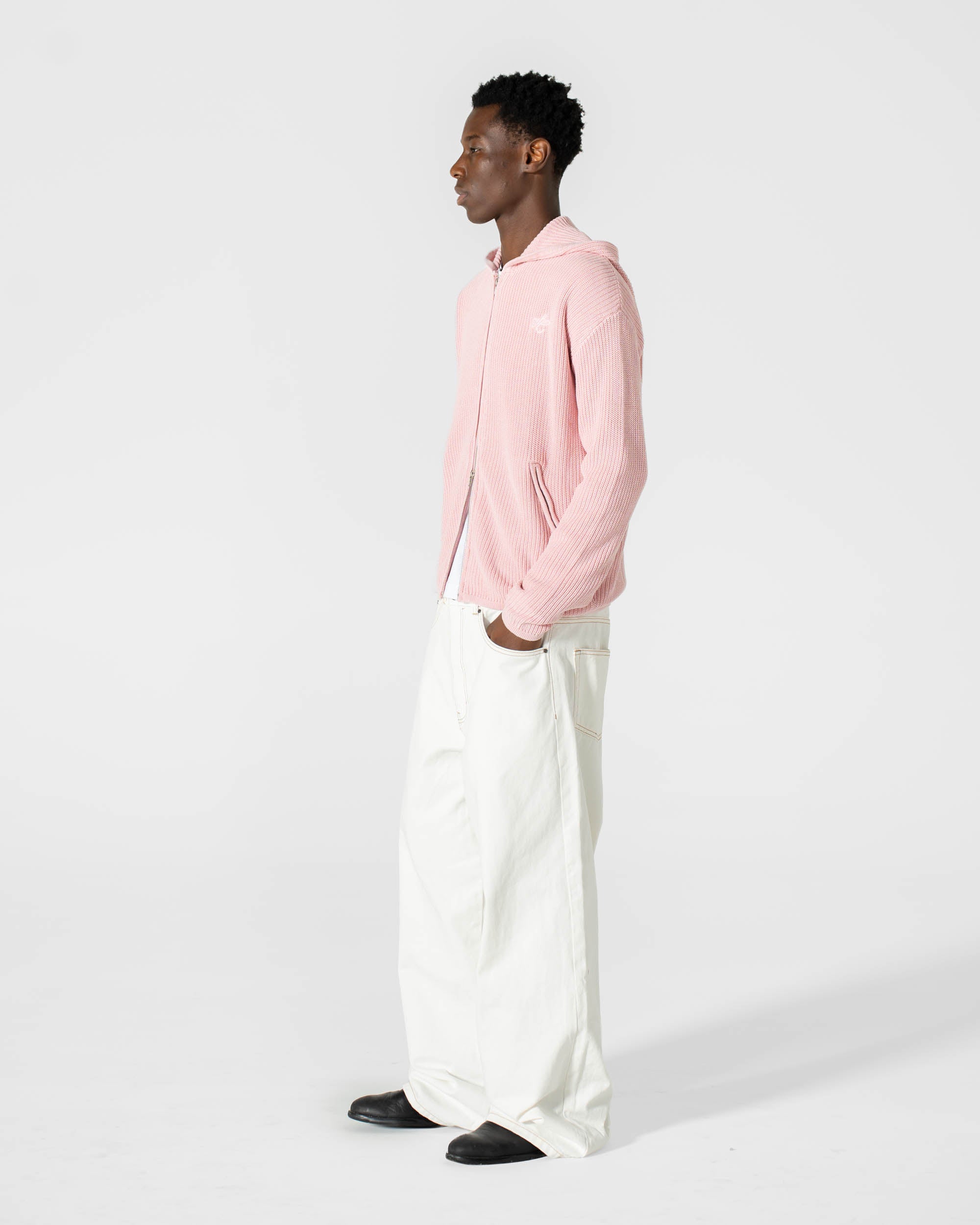 Knit Hoodie Washed Pink