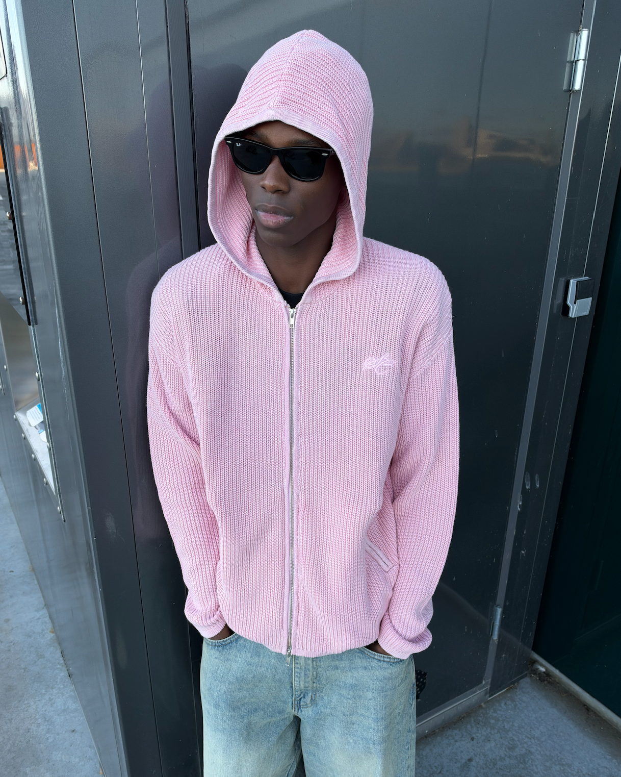 Knit Hoodie Washed Pink