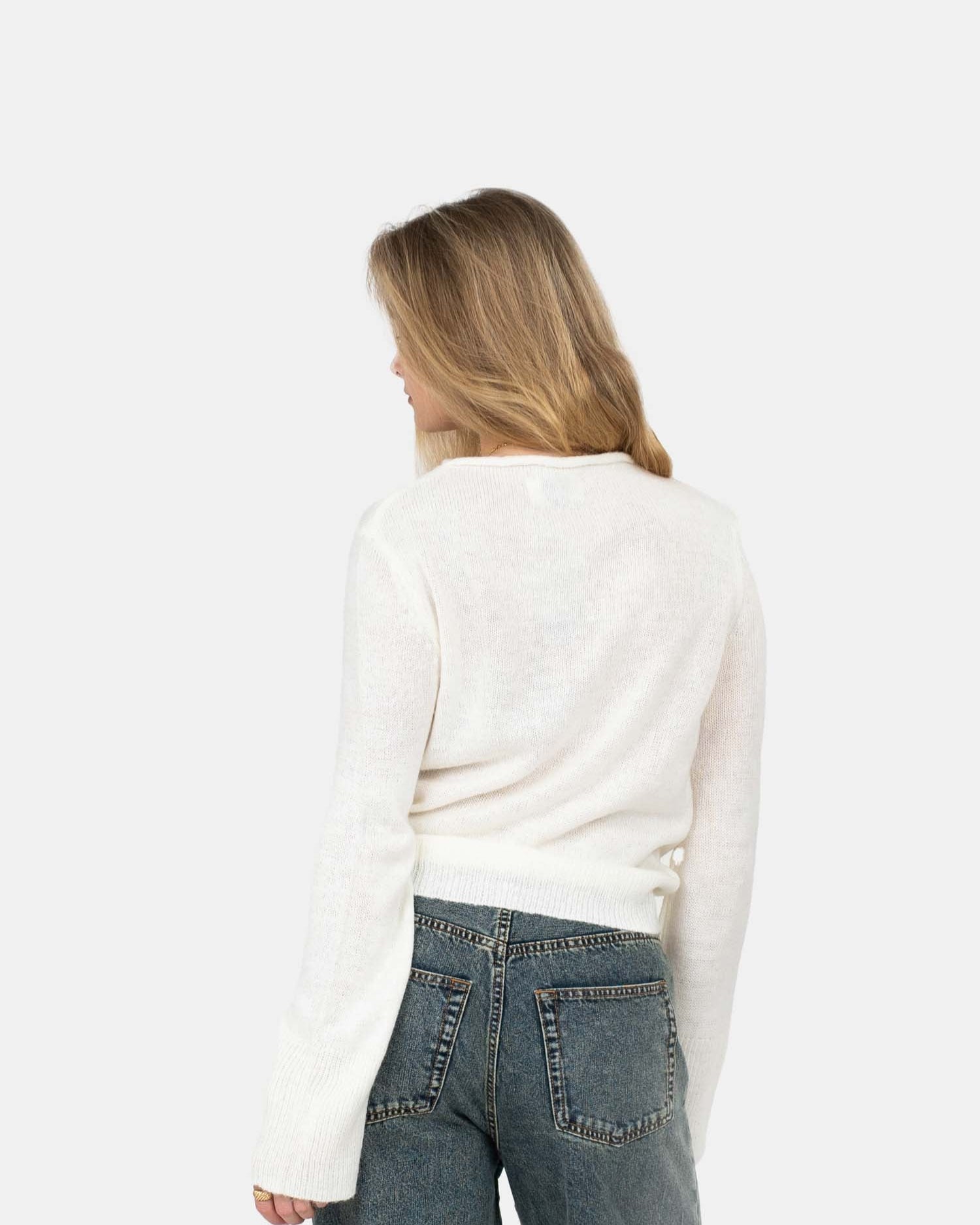 Asymmetrisk Cardigan Cremehvid | Skagen - clothing.dk