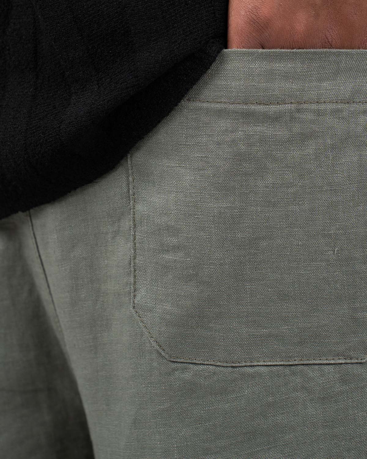 Baggy 100% hørbukser Army | Skagen - clothing.dk