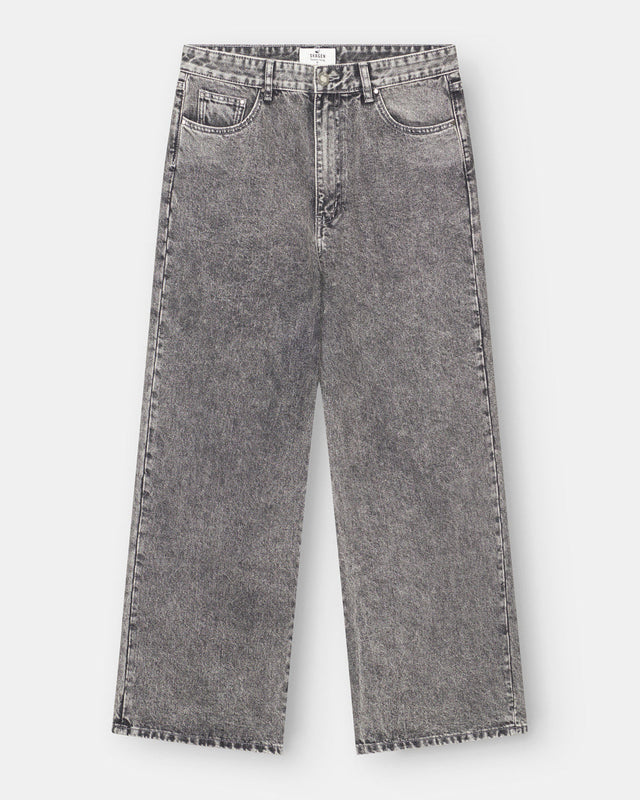 Baggy denim jeans tvättad grå