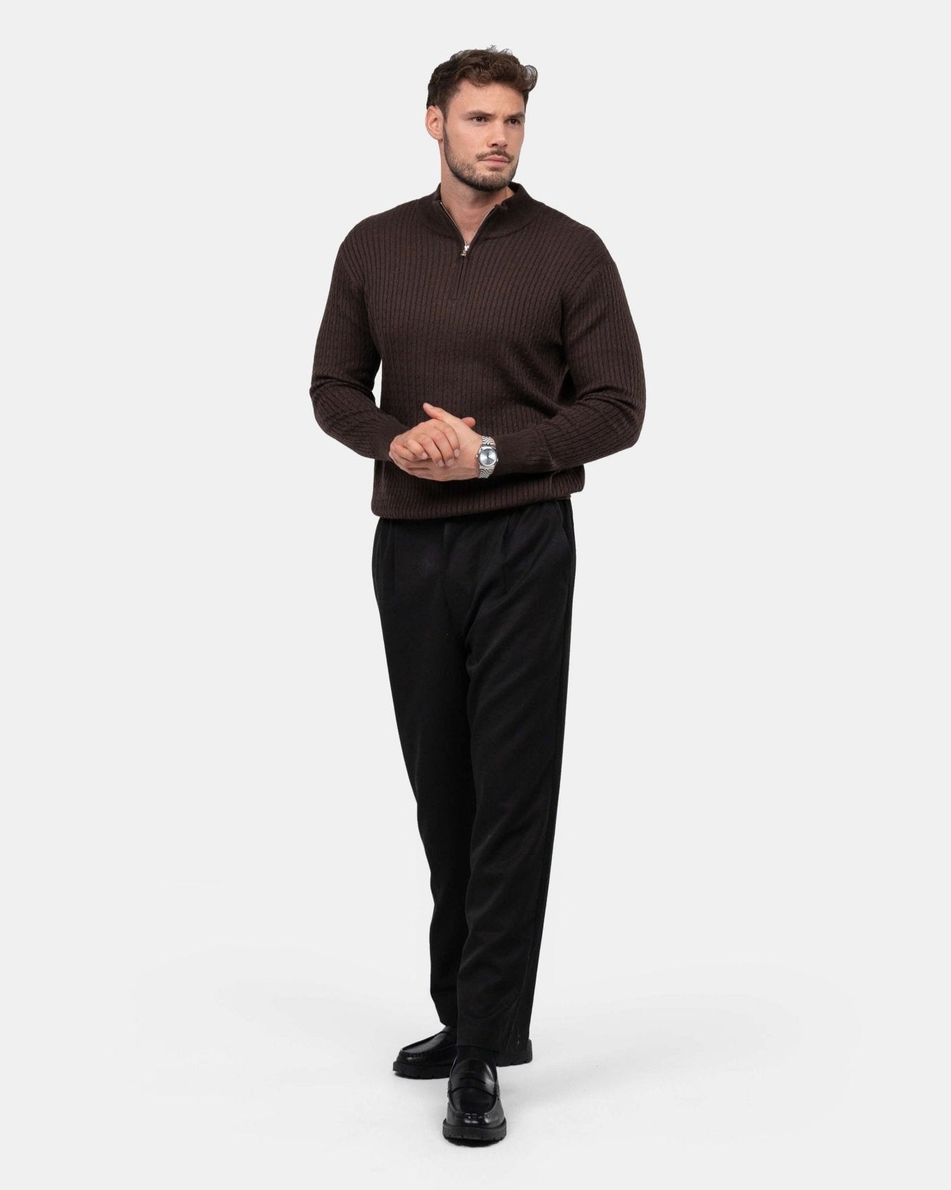 Half Zip Strik Brun | Skagen - clothing.dk
