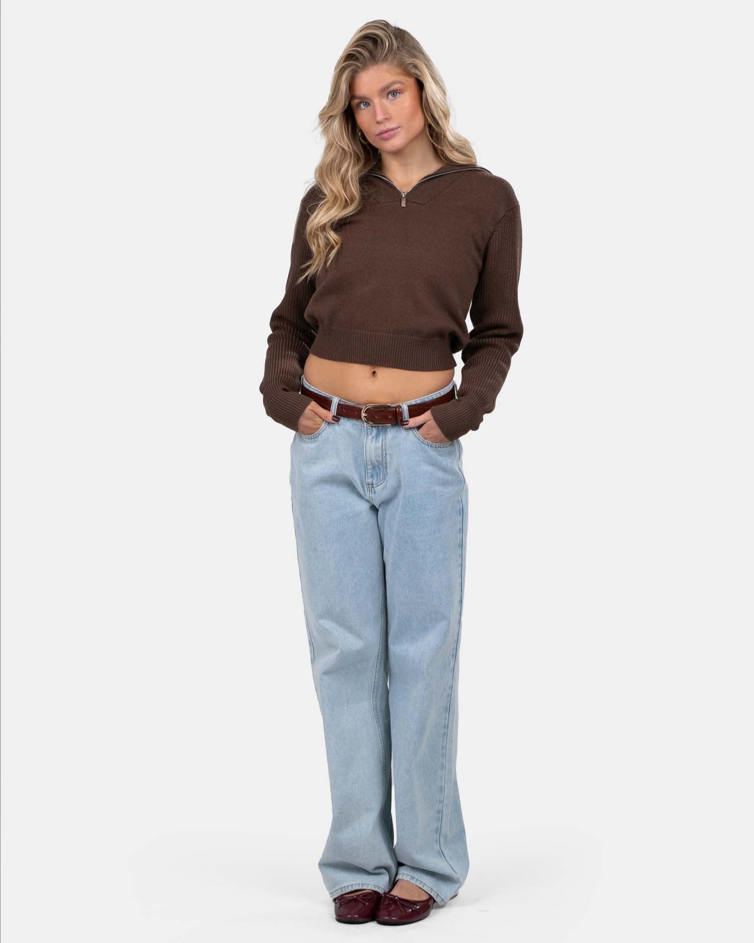 Half Zip Sweater Brun | Skagen - clothing.dk