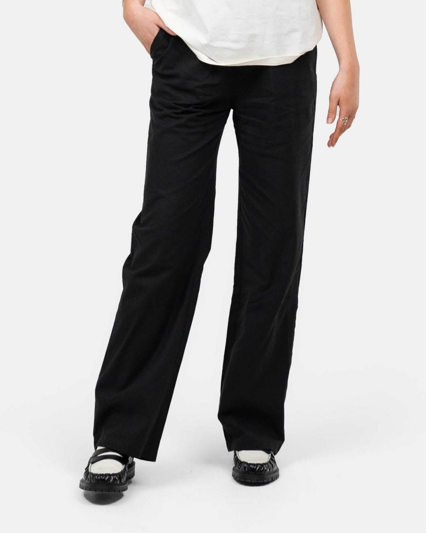 Heavyweight Hørbukser Højtaljede Sort | Skagen - clothing.dk