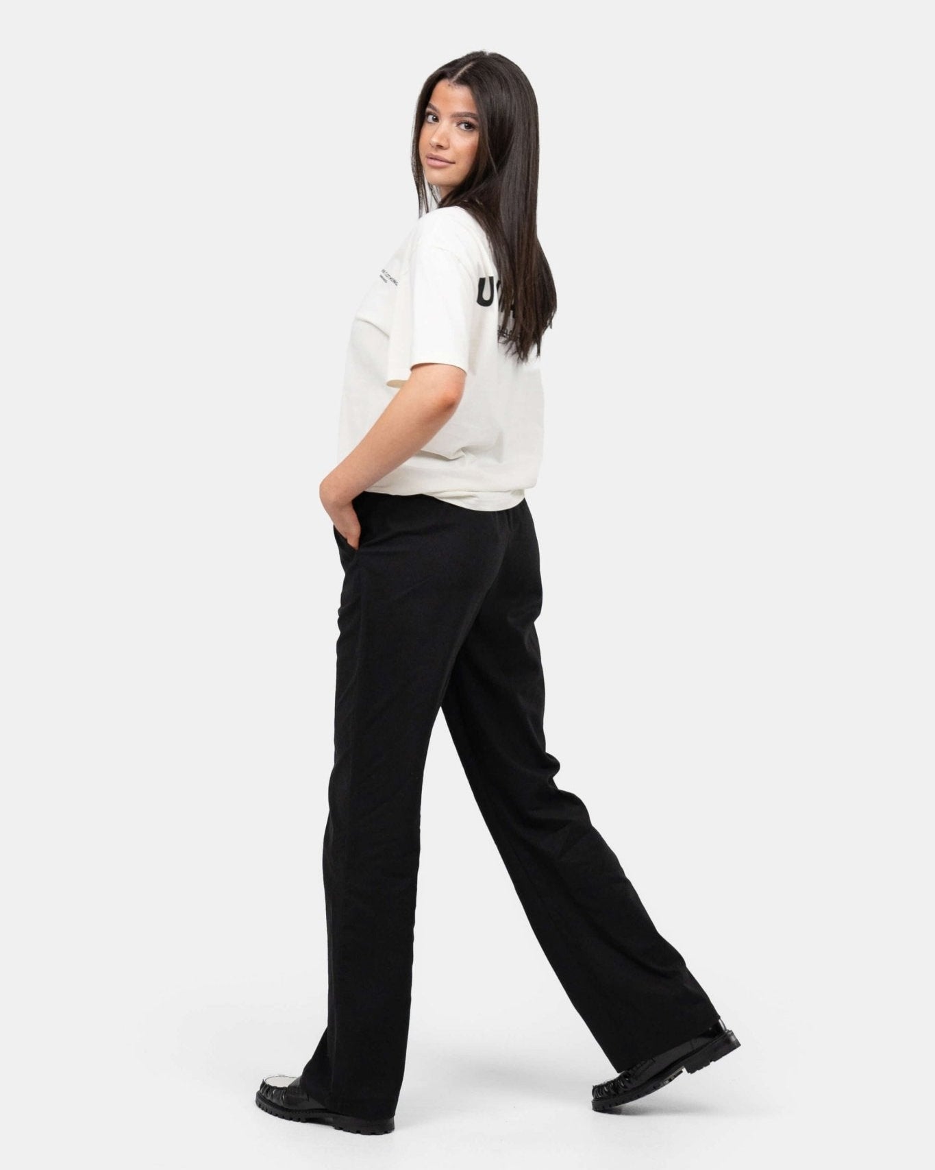 Heavyweight Hørbukser Højtaljede Sort | Skagen - clothing.dk