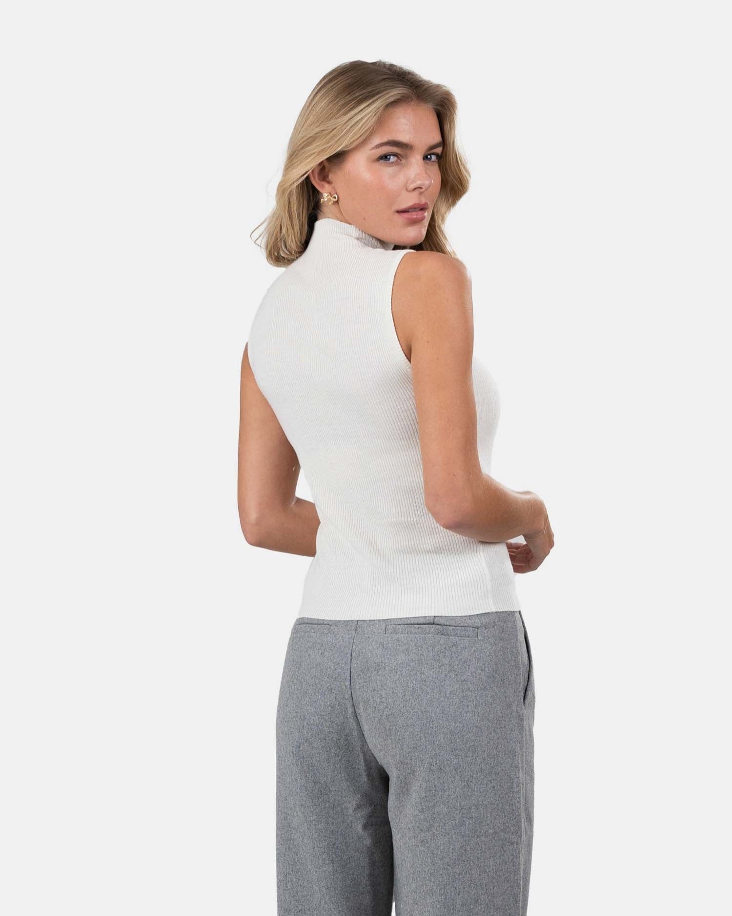 Highneck knitted Top Hvid | Skagen - clothing.dk