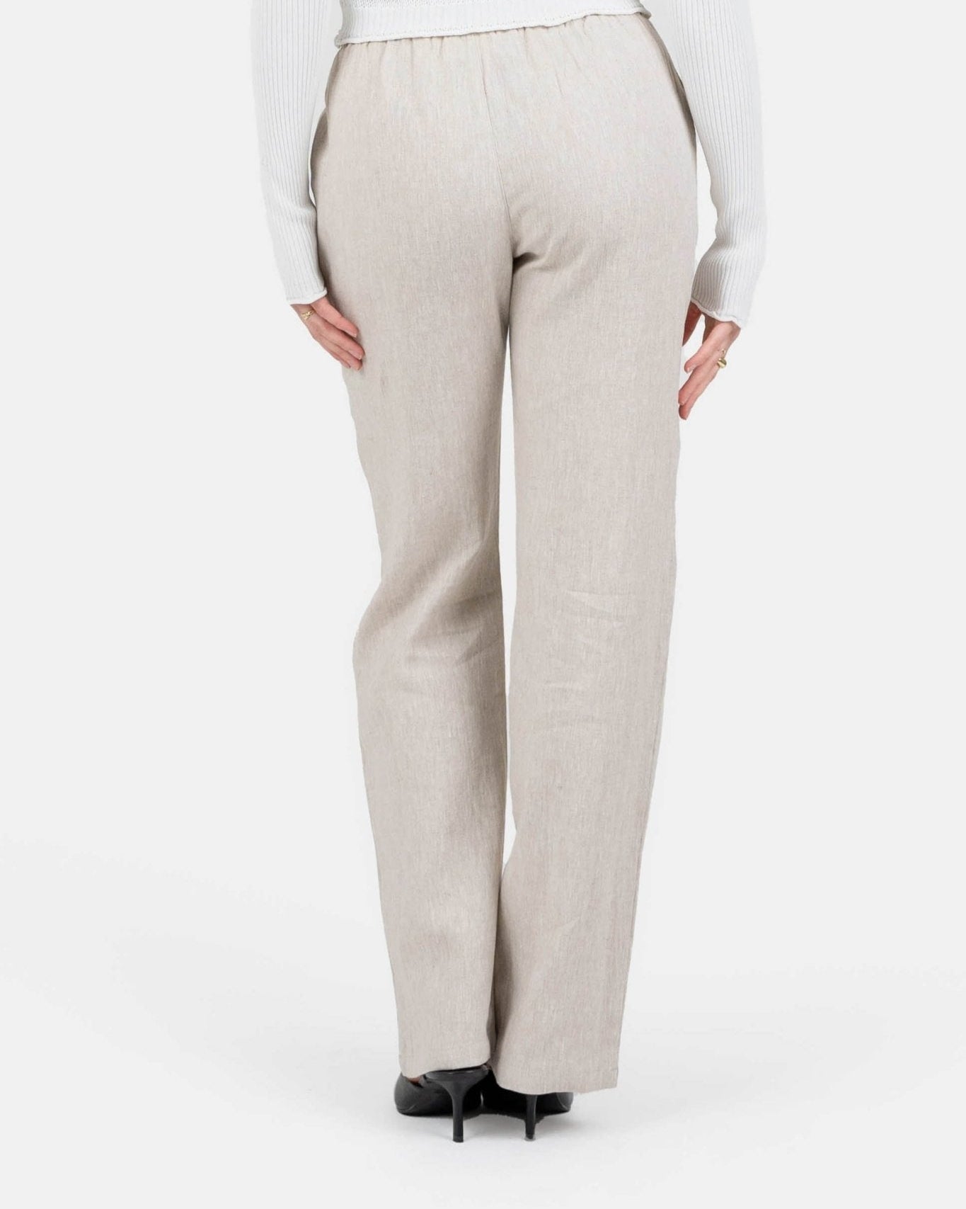 Hørbukser Højtaljede Beige | Skagen - clothing.dk