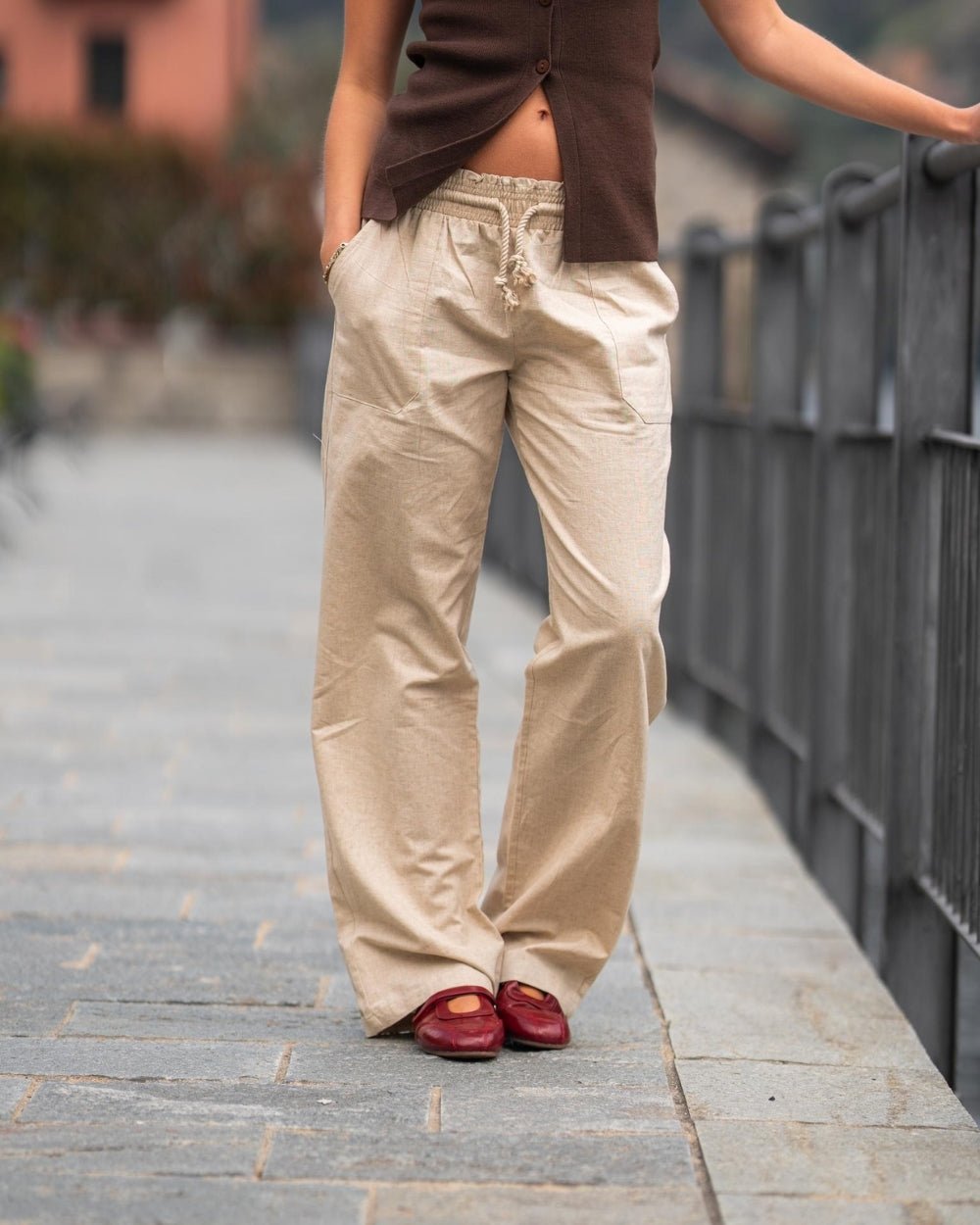 Hørbukser Lavtaljede Beige | Skagen - clothing.dk