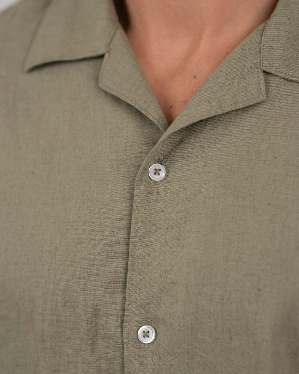 Kortærmet Hørskjorte Army | Skagen - clothing.dk