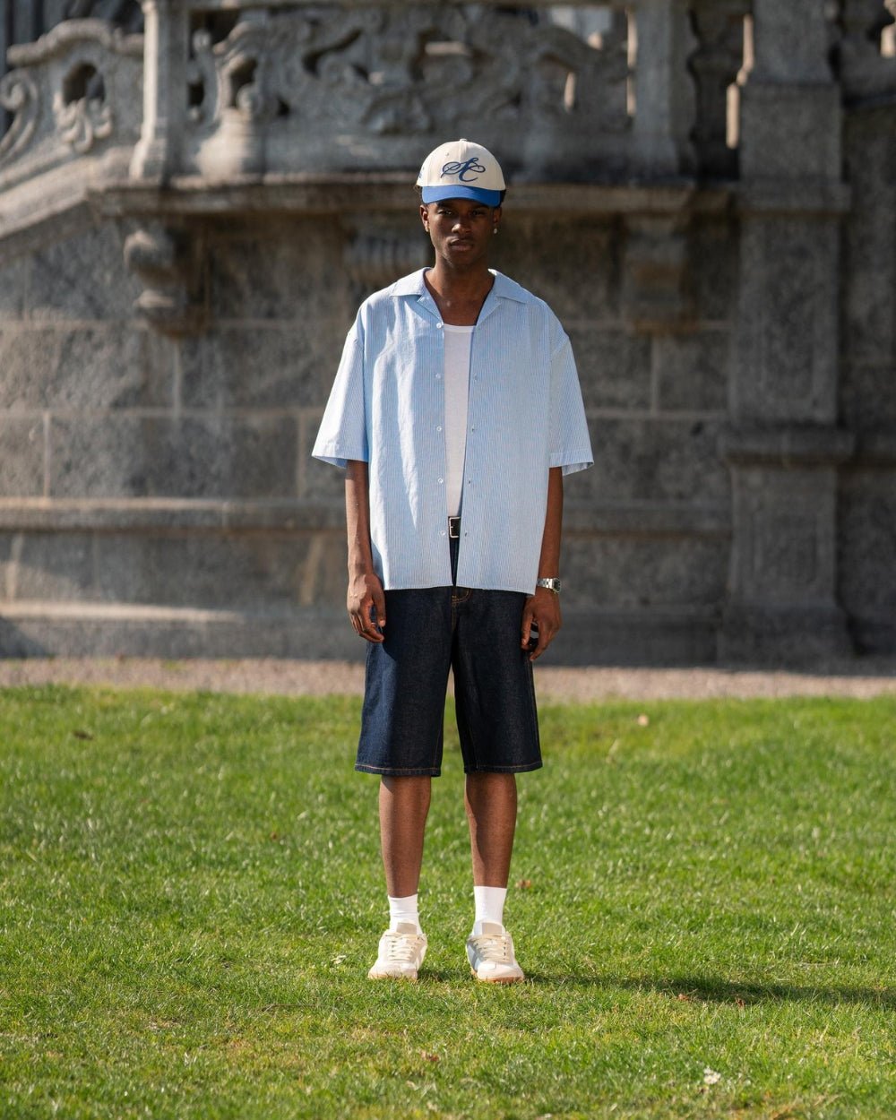 Kortærmet Hørskjorte Lyseblå Stribet | Skagen - clothing.dk