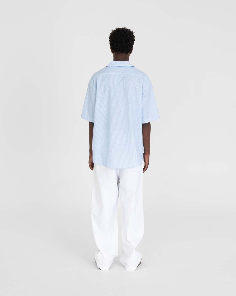 Kortærmet Hørskjorte Lyseblå Stribet | Skagen - clothing.dk