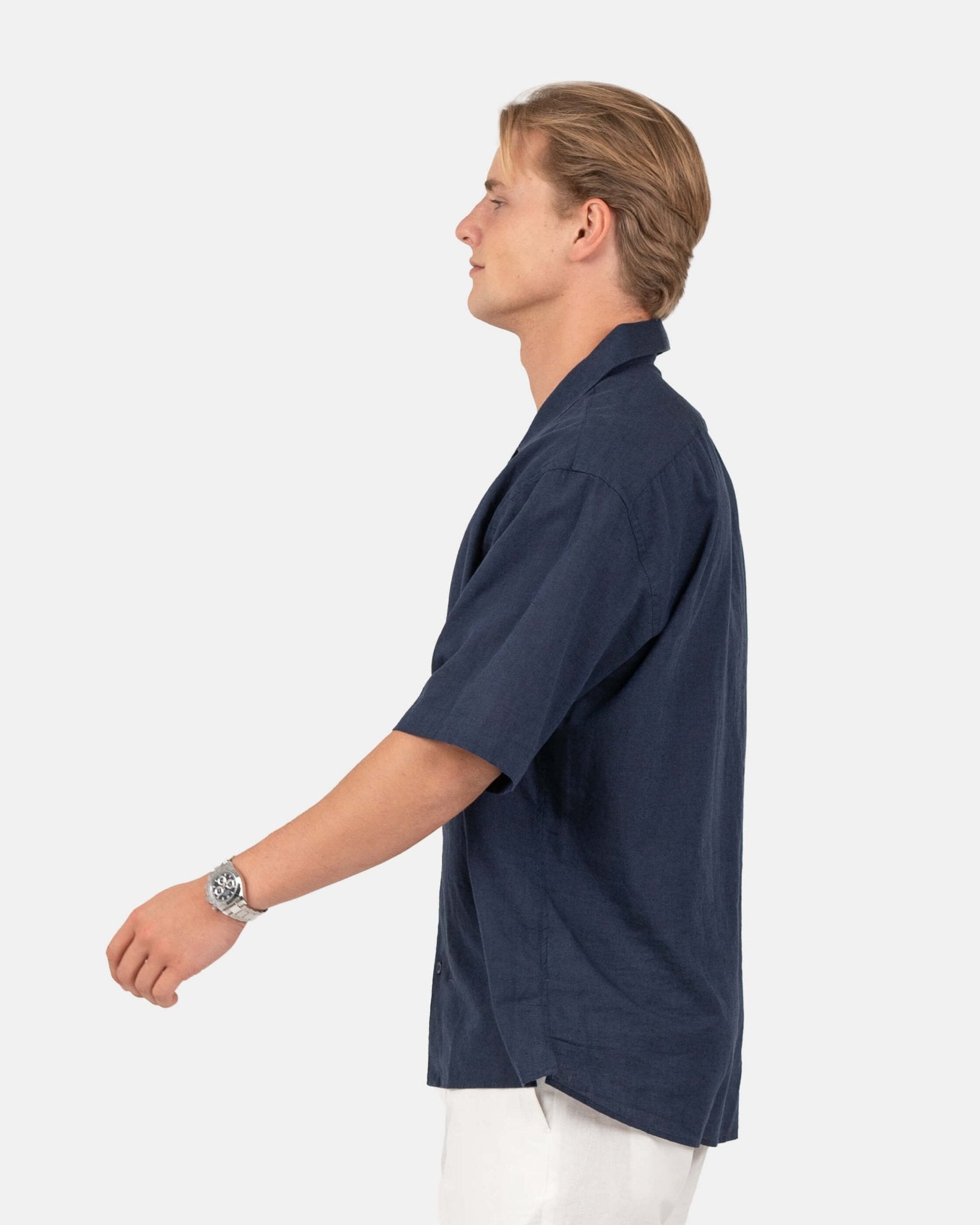 Kortærmet Hørskjorte Navy | Skagen - clothing.dk