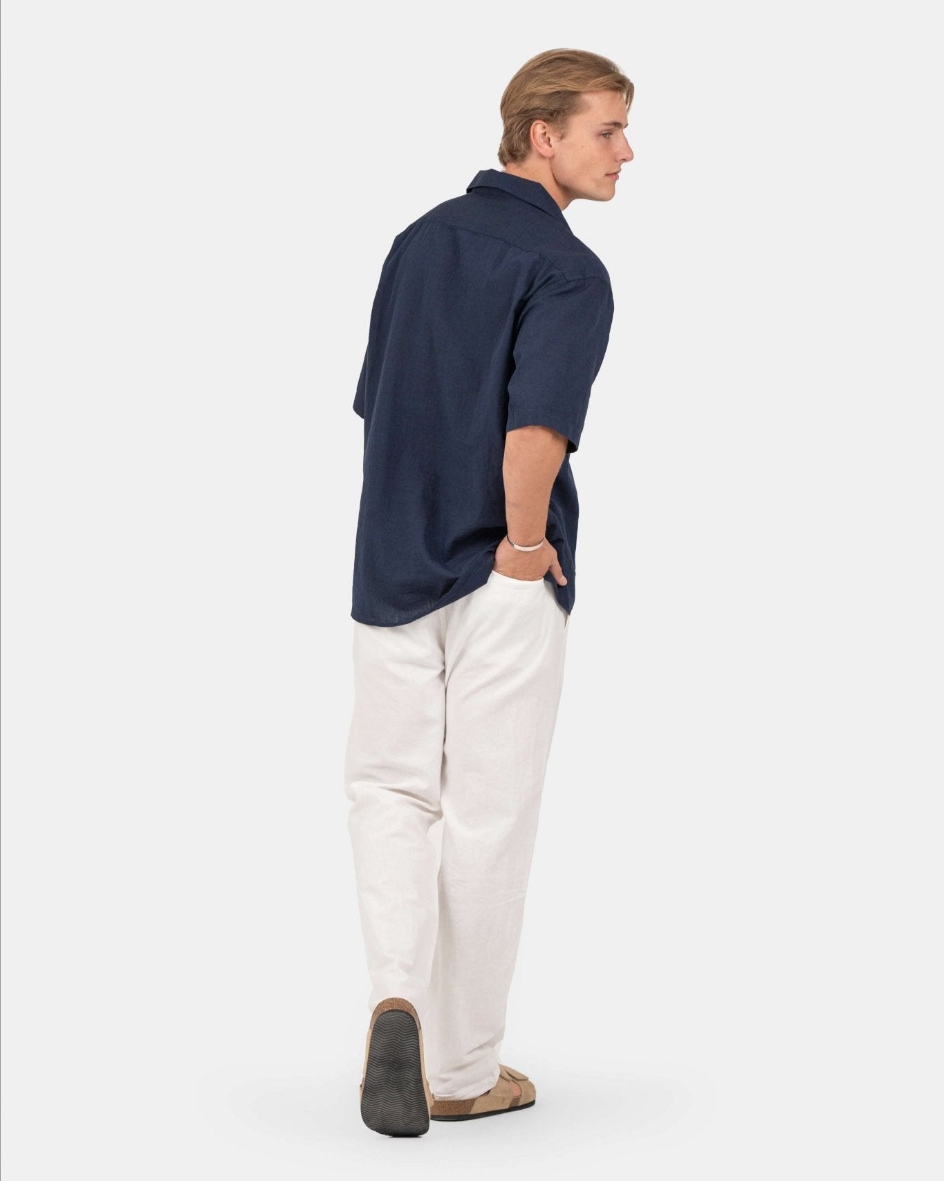 Kortærmet Hørskjorte Navy | Skagen - clothing.dk