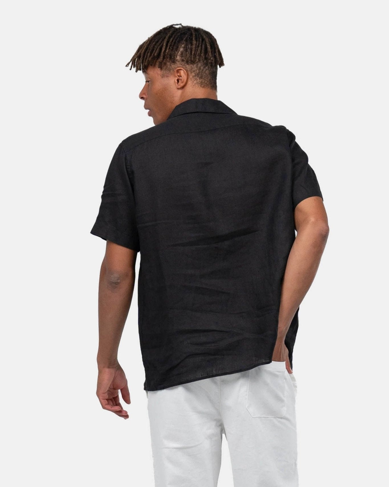 Kortærmet Hørskjorte Sort | Skagen - clothing.dk