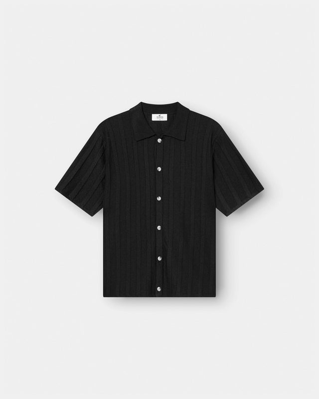 Kortærmet Textured Skjorte Sort | Skagen - clothing.dk