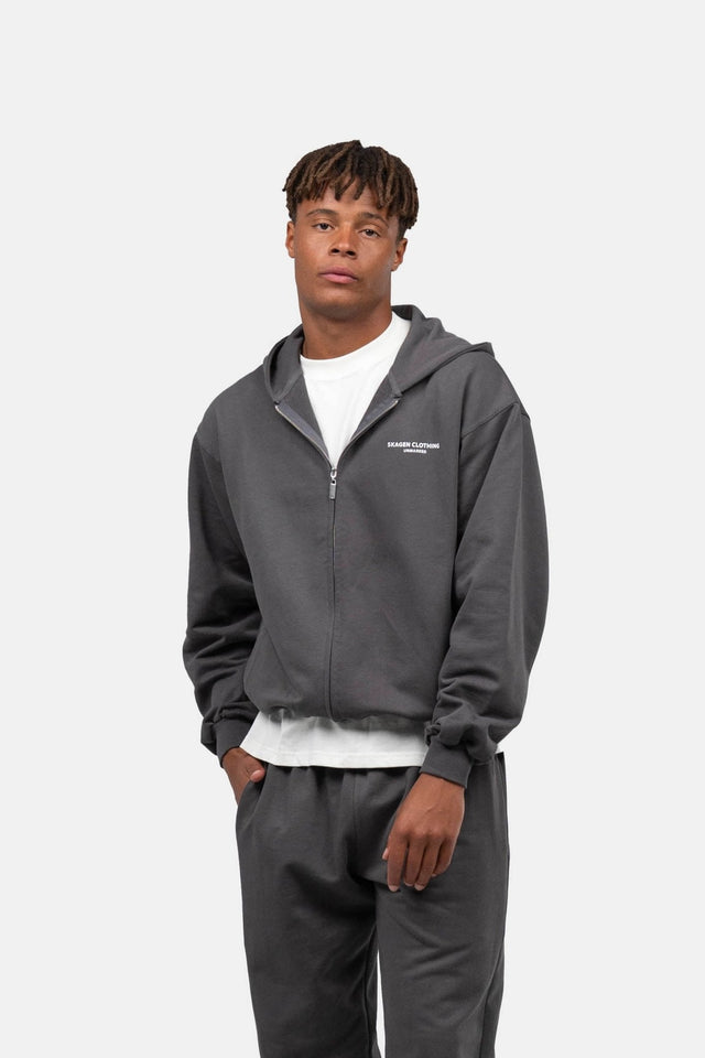 UNMARKED Zip-Hoodie Mørkegrå |  Skagen-clothing.dk