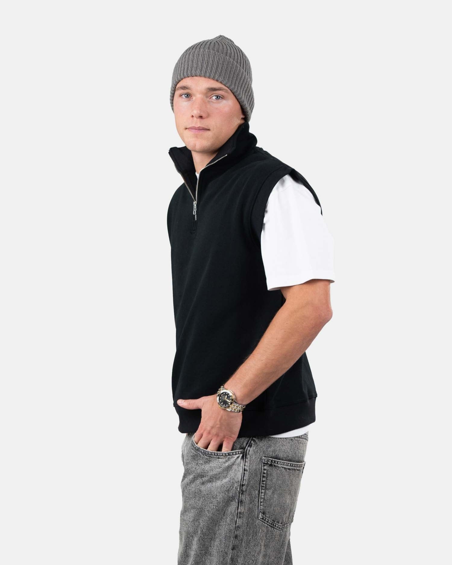 Vest with half zip Sort | Skagen - clothing.dk