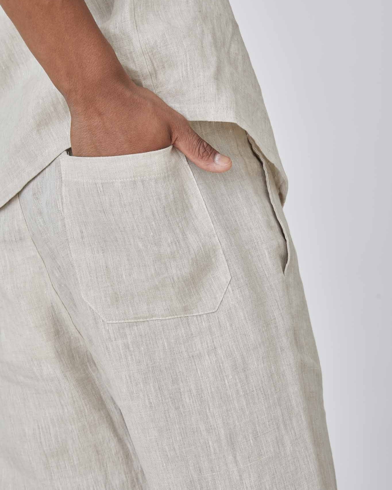 100% Hørbukser Beige | Skagen - clothing.dk