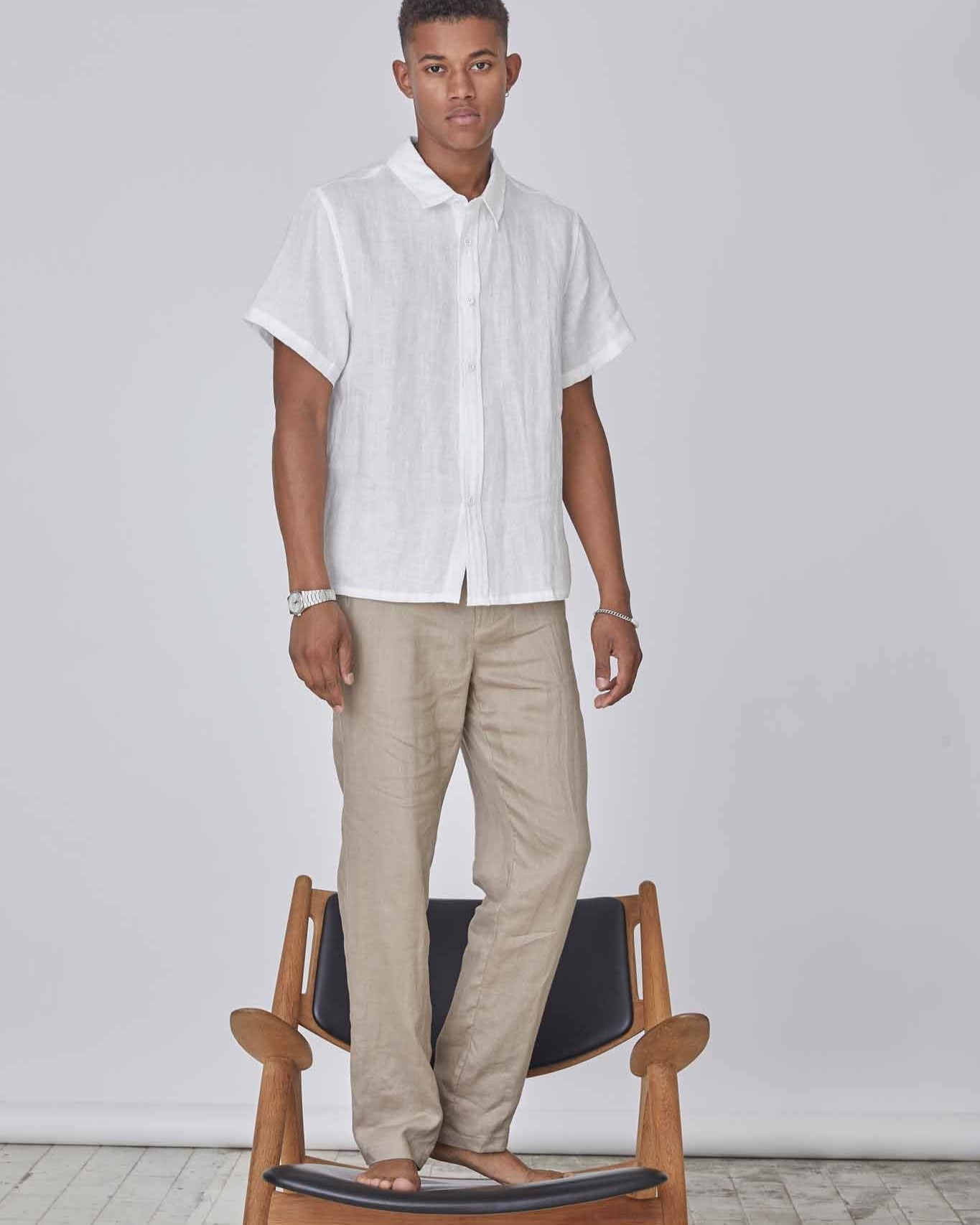 100% Hørbukser Mokka | Skagen - clothing.dk